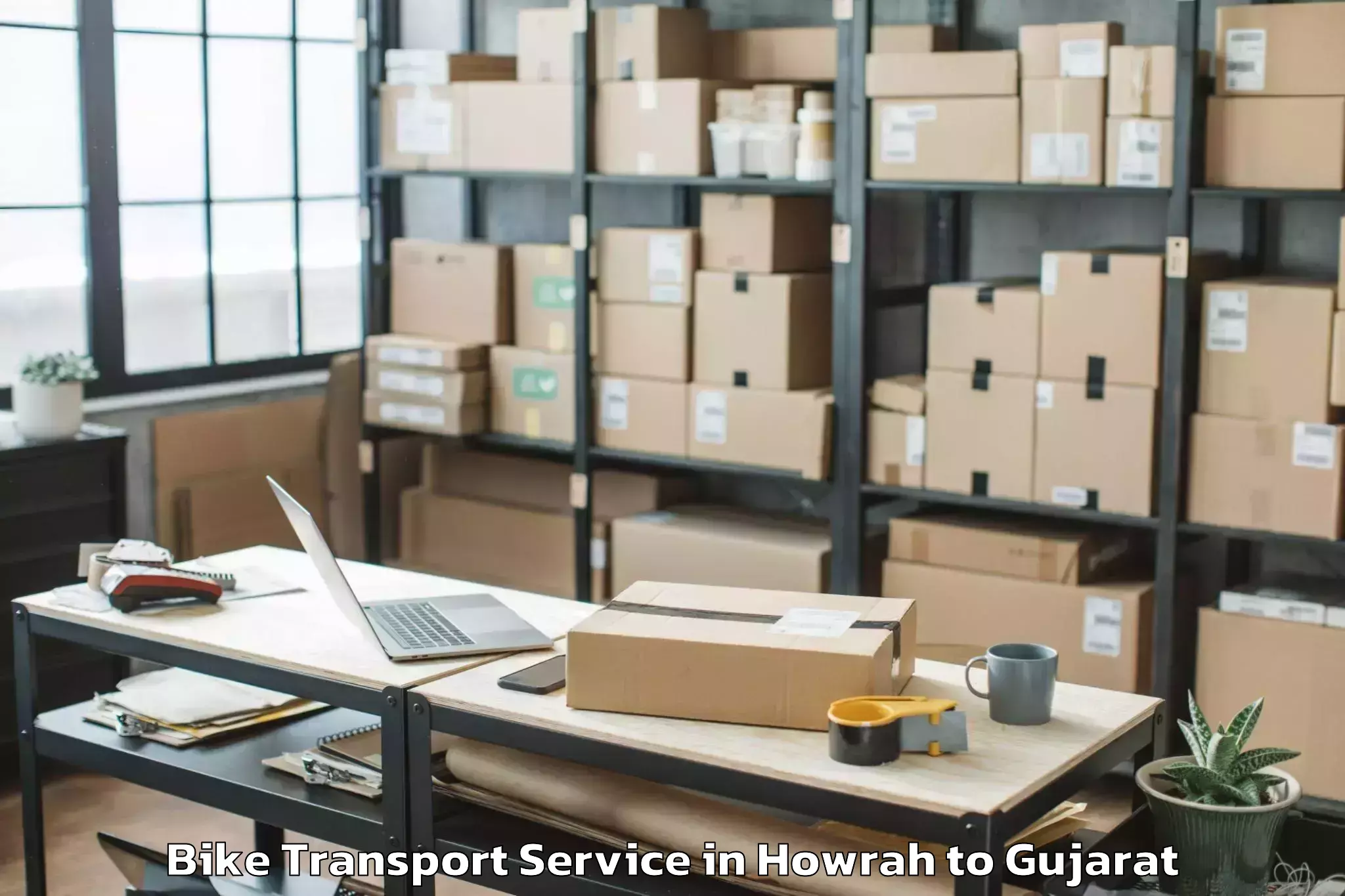 Easy Howrah to Suamandeep Vidyapeeth Vadodara Bike Transport Booking